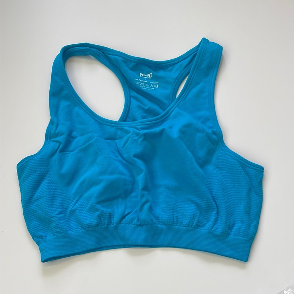 Pro-Fit Seamless Women's Blue Sports Bra Size L